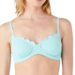 Kate Spade New York Scalloped Underwire Bikini Top Size Large NWT Aqua Blue Photo 0