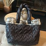 Juicy Couture Vintage Black Padded Quilted Tote Bag Large Photo 0