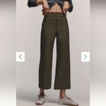 Anthropologie  Maeve Colette Magic Fabric Cropped wide-Leg Pants in Dried Fern Photo 1