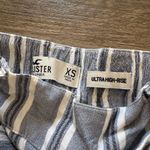 Hollister  Striped Blue and White Ultra High Rise Flared Casual Summer Pants Photo 2