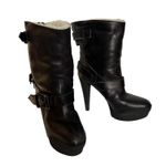 Burberry Biker Shearling Lined Ankle Boot In Black US 8.5 Boho Chic French Girl Photo 6