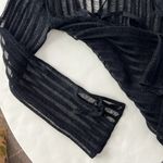 ZARA OPEN KNIT MESH BELL SLEEVE TIE FRONT GRUNGE LS TOP BLACK Small $90 Photo 5