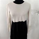 ZARA Long Sleeve Tiered Black and Cream Dress Photo 1