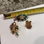Lot Of 3 Gold Tone Costume Brooch Pins Christmas Holiday Photo 4