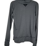 prAna Marin Pullover Mock Neck Long Sleeve Black Grey Stripe Shirt Size Small Photo 5