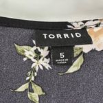 Torrid Black Floral Long Sleeves Crepe Surplice Midi Peplum Blouse Size 5X Photo 9
