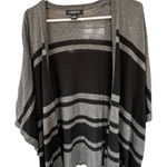 August Silk  grey & black striped kimono/cardigan Photo 0