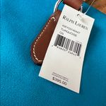 Ralph Lauren  turquoise Blue Canvas tote Bag with Brown Leather Trim new NWT Photo 6