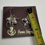Premier Designs  Silver Tone Loops With Faux Pearl Pierced Dangle Drop Earrings Photo 7
