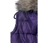 NWOT Women's Small Purple Puffer Vest Faux Fur Hooded Ski Resort Chalet Hiking Photo 11