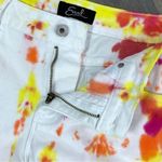 Earl Jean Tie Dye Raw Hem Jean Shorts White Orange 10 Photo 4