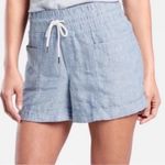 Athleta arhleta cabo 100% linen gray blue shorts Photo 0