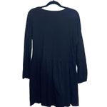 ASOS 100% Cotton Black Drawstring Waist V-neck Mini Dress Photo 5