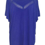 Liz Claiborne  Purple T-Shirt with Crochet Lace Detail NWT Size 2X Plus Size Tee Photo 0