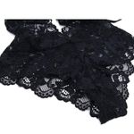 Womens Halter Lingerie Lace Teddy Bodysuit Nightwear Deep V Lace Babydoll M Black Size M Photo 3
