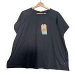 prAna T-Shirt Womens Sz 2X Black Crew Neck Raglan Short Sleeve Casual Pullover Photo 0