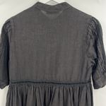 Haris Cotton 100% Linen Dress Size XS Black Crochet Trim Made in Greece Coastal Photo 5