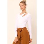 idem Ditto  Front Cut Out Long Sleeve Knit Top Photo 3