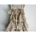 Ulla Johnson Rare Organza Brocade Ruffled Gown Ivory Gold Metallic Tiered Dress Photo 10