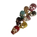 Rainbow Skull Rhinestone Statement Brooch Pin Photo 8