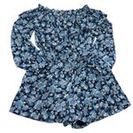 Michael Kors Romper Womens Medium Blue Floral Off The Shoulder Photo 0