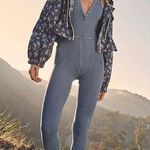 Free People NWOT Happiness Runs Ribbed Henley Onsie in Royal Blue Size M / L Photo 0