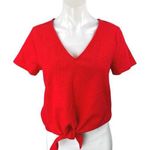 J.Crew Red Textured V Photo 0