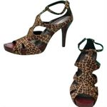 Donald Pliner Animal Print Hair Calf Tomato Leather Shoe New Strappy $395 NIB Brown Size 10 Photo 1