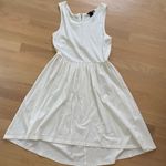 H&M White Cotton Tank Dress High Low Gold Zipper Size Small Summer Festival Photo 0