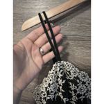 Wacoal Embrace Lace Slip Dress Black Ivory New Sz M Sexy Sheer Embroidered Photo 6