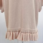French Connection Ruffle Hem Short Sleeve Sweater Jumper Blush Pink Size Small Photo 13