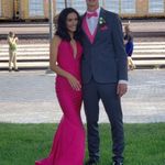 Prom Dress Silky Fushia Color Pink Size 0 Photo 1