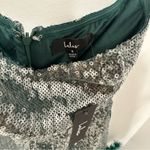 NWT Lulus Emerald Sequin Feather Strapless Mini Dress Photo 4