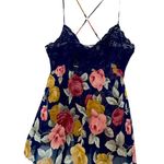 Victoria's Secret Sheer Blue Floral w/ Lacy Bust Chemise Babydoll Nightie size M Photo 0