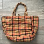 Maurice's Maurice’s Plaid Tote Overnight Bag in Orange and Brown Photo 4