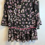 MISA Los Angeles Misa Dress Black w/ Pink & Purple Floral Lillian Mini Dress Sz S GUC Photo 4