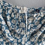 Zaful Blue and White Puff Sleeve Off-Shoulder Mini Dress Photo 3