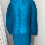 Chico's Vibrant Teal Blue Textured Jacket Blazer Tunic Sz 2 -L 12 Photo 1