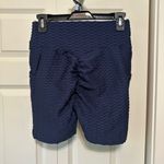 Navy Blue Textured Biker Shorts Size L Photo 2