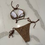 SheIn Sexy Leopard Print Halter Triangle Bikini Set Womens Small Brown/Gold Swim Photo 4