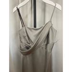 Theia Alaina One Shoulder Gown Dress Silvershade Satin Size 4 NWT Flattering Silver Photo 3