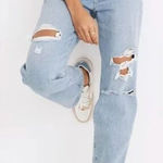 Madewell NEW  Baggy Straight Jeans in Earlhurst Wash: Ripped‎ Edition, 25 Photo 0