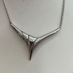 Monet Vintage  Choker Sliver Tone Statement Triangle V Shaped Photo 1