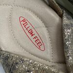 Amalfi Rangoni Wedge Sandals Pillow Feel Slingback Gold Sparkle Size 6 Photo 3