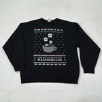 Jerzees I Like Hot Cocoa With DJ Marshmellow Holiday Black Crewneck Sweatshirt Adult L Photo 0