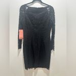 Expo Nite Black Long Sleeve Lace Formal Body Lined Dress Size 12 New MIDI Photo 2