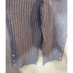Chico's Linen Capri Pants Size 3 (16) Blue White Striped Button Accents Coastal Photo 3