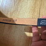 VTG Brighton Leopard‎ Cheetah Leather Skinny Belt Women 32 Silver Buckle 37” Photo 3