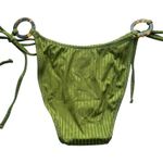 J.Crew Wide-Rib Curved Waist String Bikini Bottoms Rings Green S Small New Photo 5