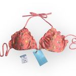 Maria Tulipa ⚘ Wavy Hummingbird Floral Triangle Bikini Top ⚘ Electric Peach ⚘ L Orange Size L Photo 12